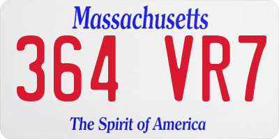 MA license plate 364VR7