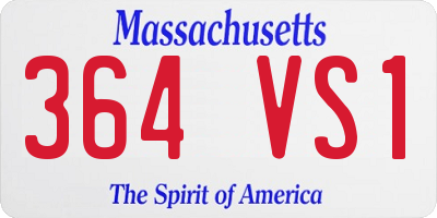MA license plate 364VS1