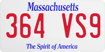 MA license plate 364VS9