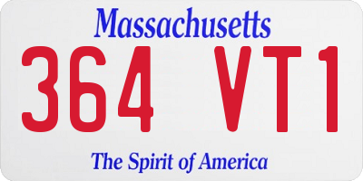 MA license plate 364VT1