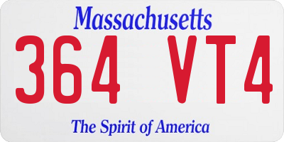 MA license plate 364VT4