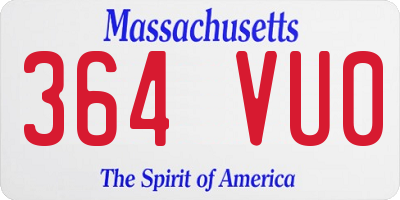 MA license plate 364VU0