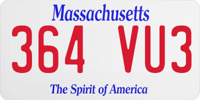 MA license plate 364VU3