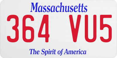 MA license plate 364VU5