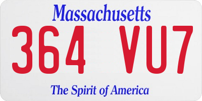 MA license plate 364VU7
