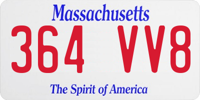 MA license plate 364VV8