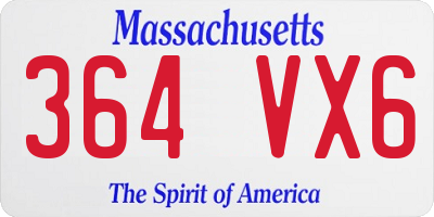 MA license plate 364VX6