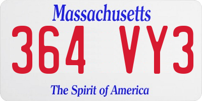 MA license plate 364VY3