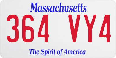 MA license plate 364VY4
