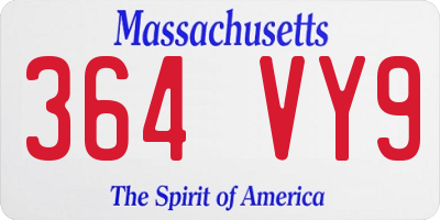 MA license plate 364VY9