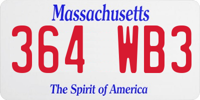 MA license plate 364WB3