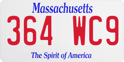 MA license plate 364WC9