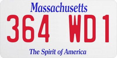 MA license plate 364WD1