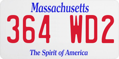 MA license plate 364WD2