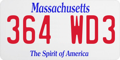 MA license plate 364WD3