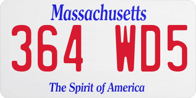 MA license plate 364WD5