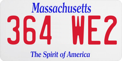 MA license plate 364WE2