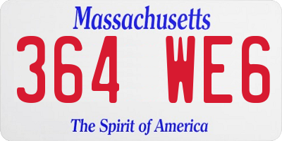 MA license plate 364WE6