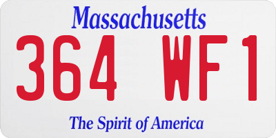 MA license plate 364WF1