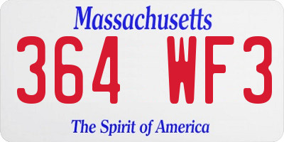 MA license plate 364WF3