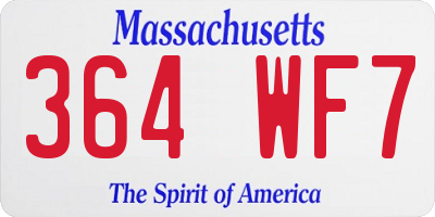 MA license plate 364WF7
