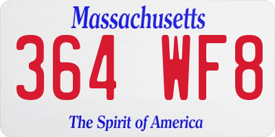 MA license plate 364WF8