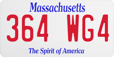 MA license plate 364WG4