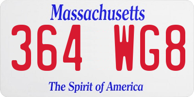 MA license plate 364WG8