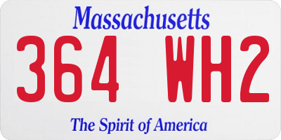 MA license plate 364WH2