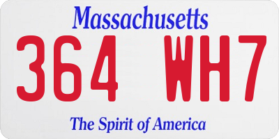 MA license plate 364WH7