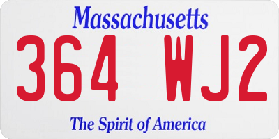 MA license plate 364WJ2