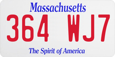 MA license plate 364WJ7