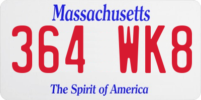 MA license plate 364WK8