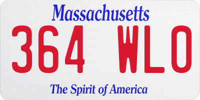MA license plate 364WL0