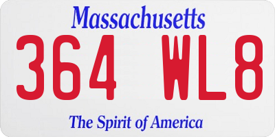 MA license plate 364WL8