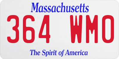 MA license plate 364WM0