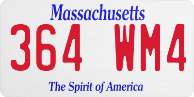 MA license plate 364WM4