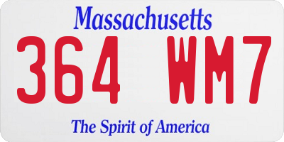 MA license plate 364WM7