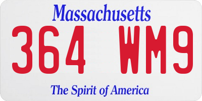 MA license plate 364WM9