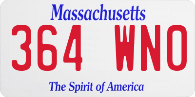 MA license plate 364WN0