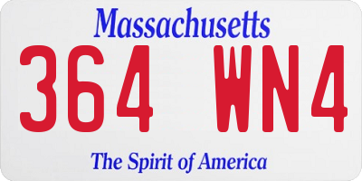 MA license plate 364WN4
