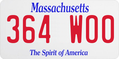 MA license plate 364WO0