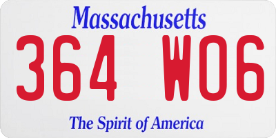 MA license plate 364WO6