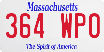 MA license plate 364WP0