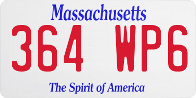MA license plate 364WP6