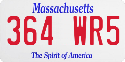 MA license plate 364WR5