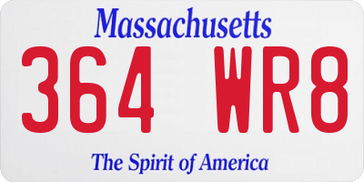 MA license plate 364WR8