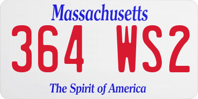 MA license plate 364WS2