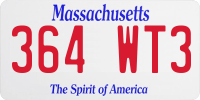 MA license plate 364WT3