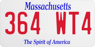 MA license plate 364WT4